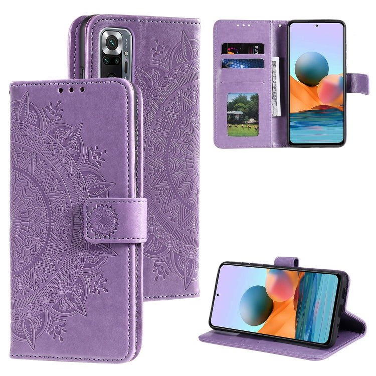 For Xiaomi Redmi Note 10 Pro Max Totem Flower Embossed Horizontal Flip TPU + PU Leather Case with Holder & Card Slots & Wallet