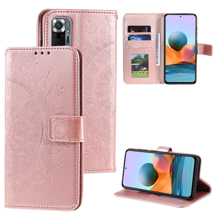 For Xiaomi Redmi Note 10 Pro Max Totem Flower Embossed Horizontal Flip TPU + PU Leather Case with Holder & Card Slots & Wallet