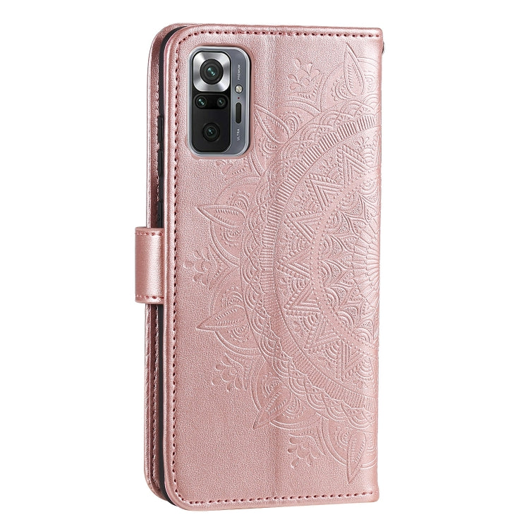 For Xiaomi Redmi Note 10 Pro Max Totem Flower Embossed Horizontal Flip TPU + PU Leather Case with Holder & Card Slots & Wallet