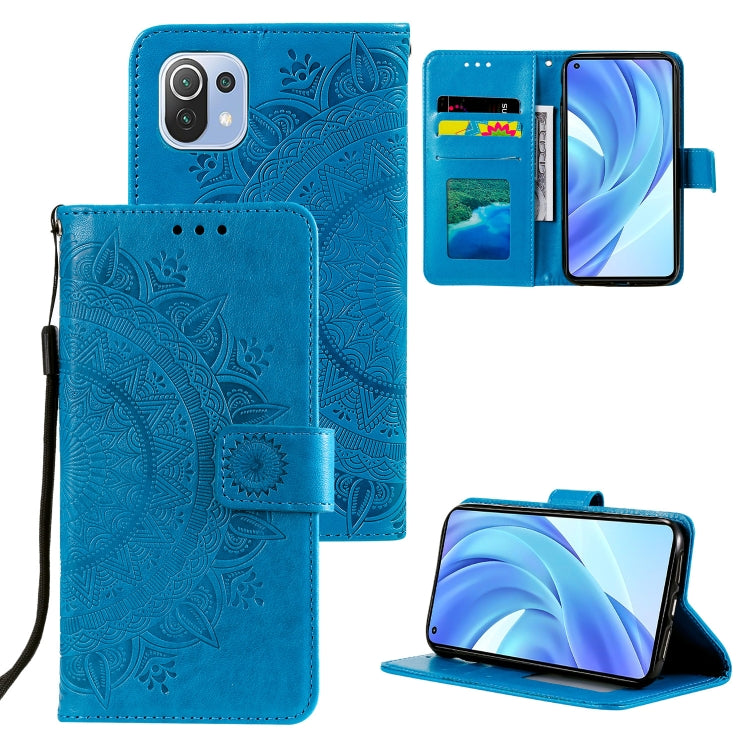 For Xiaomi Mi 11 Lite Totem Flower Embossed Horizontal Flip TPU + PU Leather Case with Holder & Card Slots & Wallet