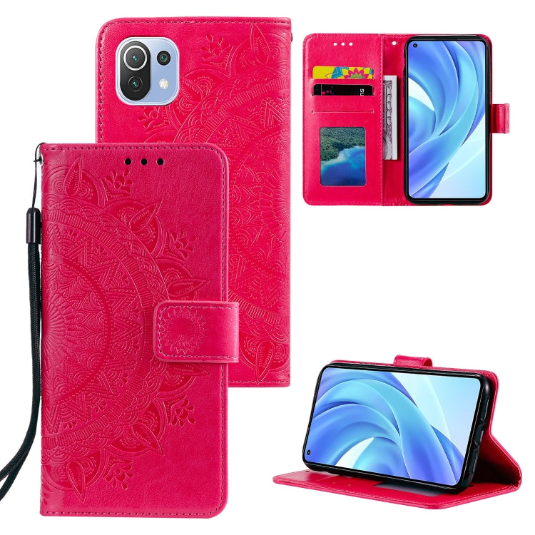 For Xiaomi Mi 11 Lite Totem Flower Embossed Horizontal Flip TPU + PU Leather Case with Holder & Card Slots & Wallet