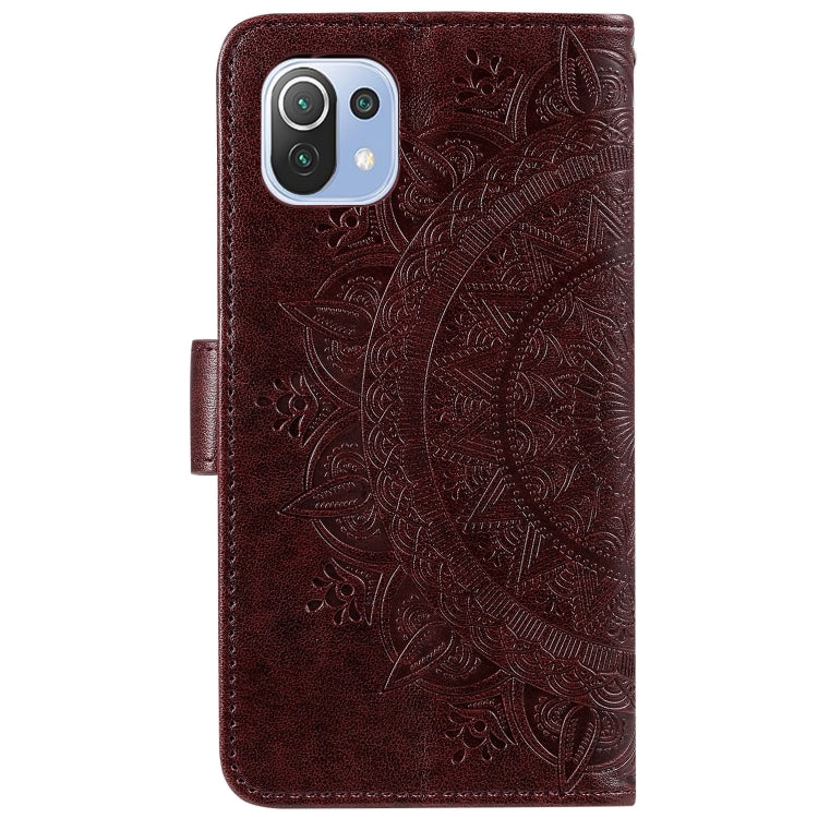 For Xiaomi Mi 11 Lite Totem Flower Embossed Horizontal Flip TPU + PU Leather Case with Holder & Card Slots & Wallet