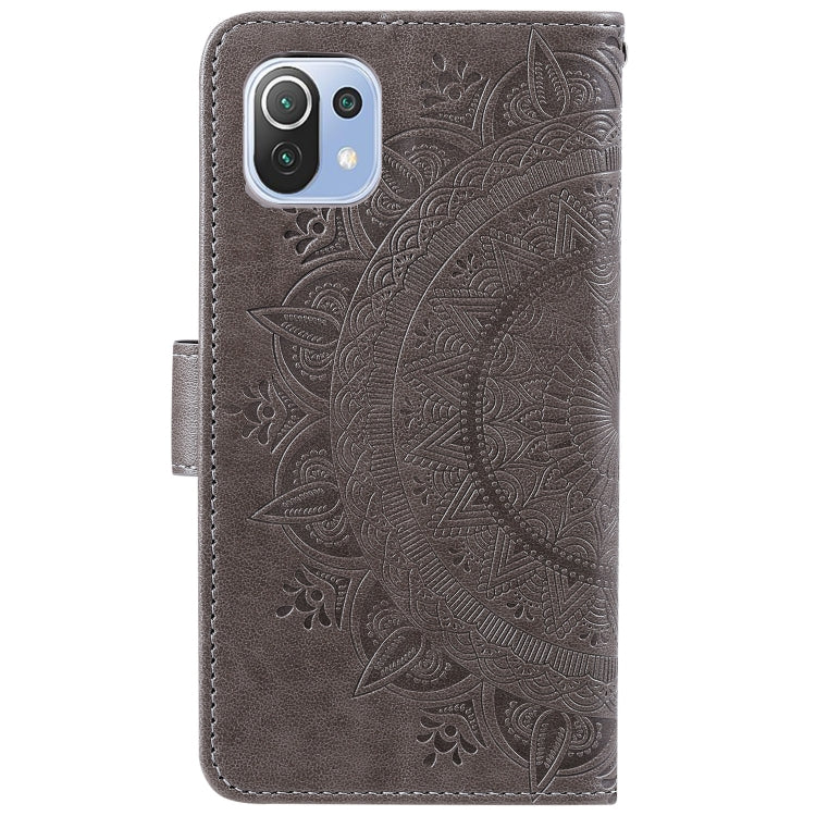 For Xiaomi Mi 11 Lite Totem Flower Embossed Horizontal Flip TPU + PU Leather Case with Holder & Card Slots & Wallet