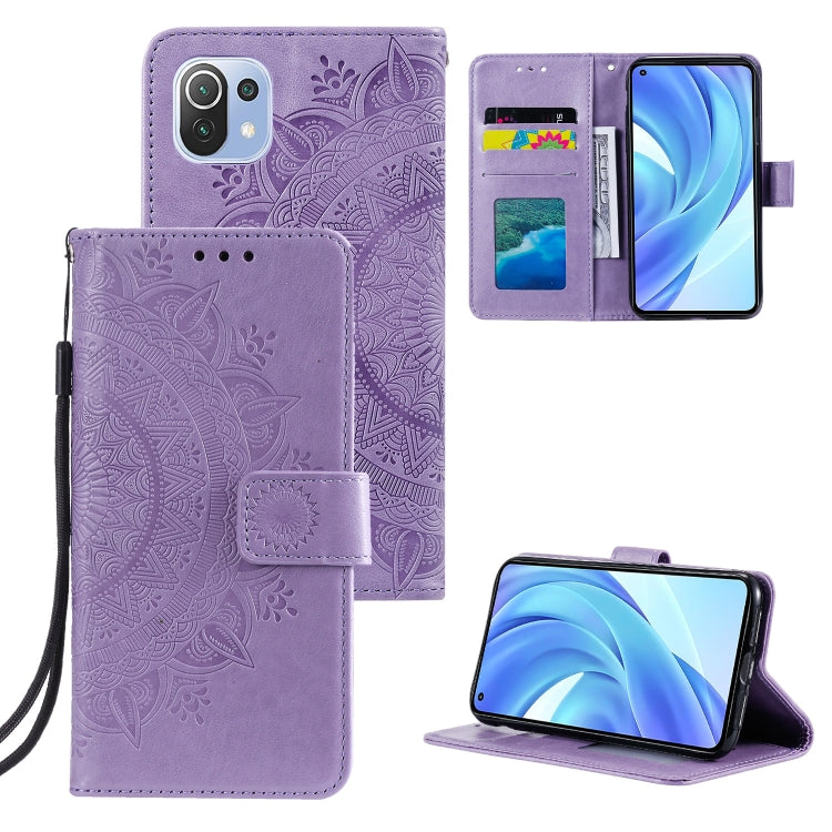 For Xiaomi Mi 11 Lite Totem Flower Embossed Horizontal Flip TPU + PU Leather Case with Holder & Card Slots & Wallet