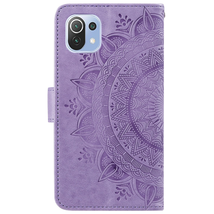 For Xiaomi Mi 11 Lite Totem Flower Embossed Horizontal Flip TPU + PU Leather Case with Holder & Card Slots & Wallet
