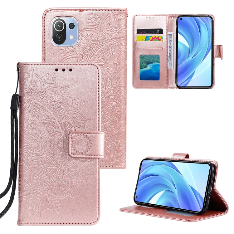 For Xiaomi Mi 11 Lite Totem Flower Embossed Horizontal Flip TPU + PU Leather Case with Holder & Card Slots & Wallet