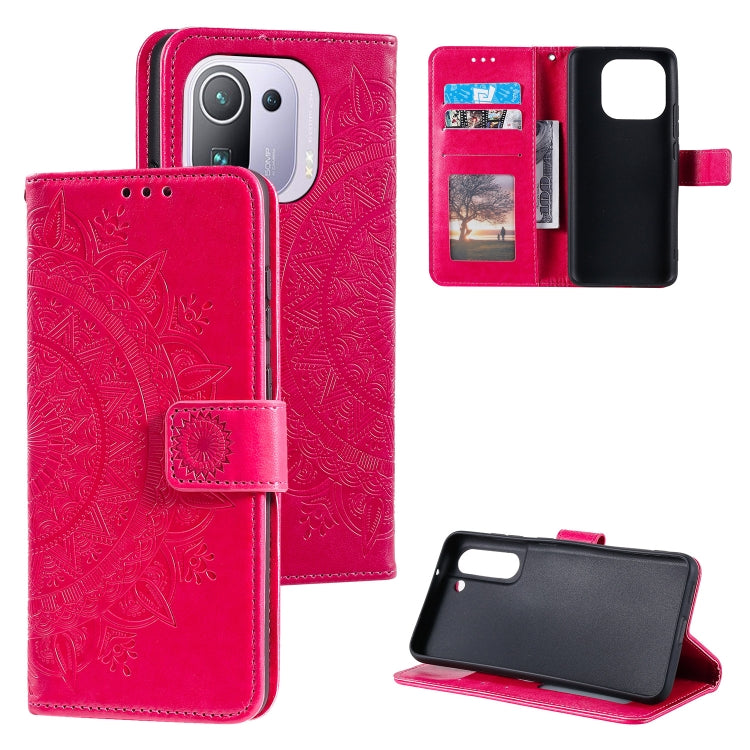 For Xiaomi Mi 11 Pro Totem Flower Embossed Horizontal Flip TPU + PU Leather Case with Holder & Card Slots & Wallet