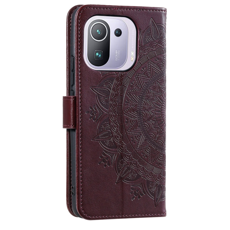 For Xiaomi Mi 11 Pro Totem Flower Embossed Horizontal Flip TPU + PU Leather Case with Holder & Card Slots & Wallet