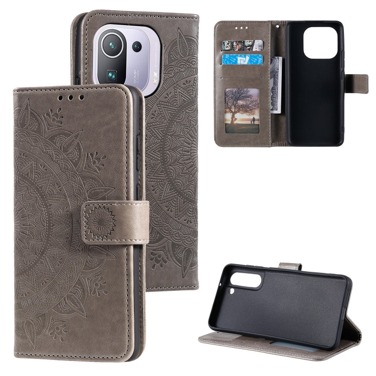 For Xiaomi Mi 11 Pro Totem Flower Embossed Horizontal Flip TPU + PU Leather Case with Holder & Card Slots & Wallet