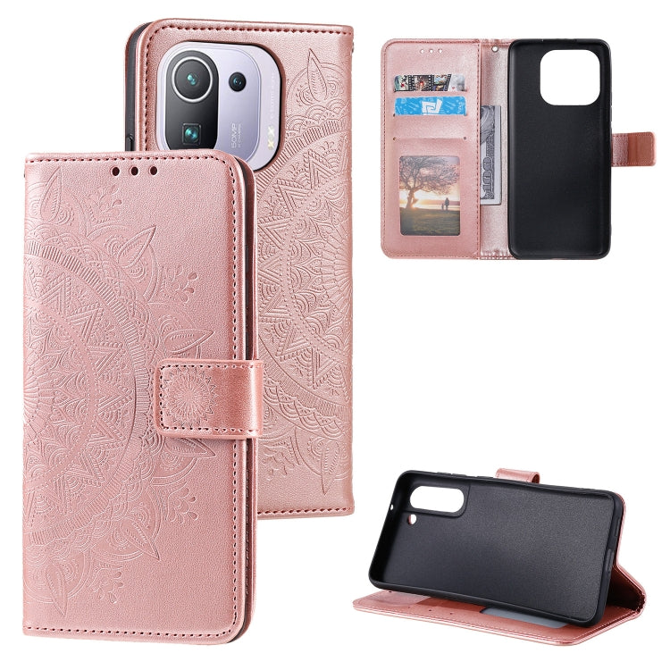 For Xiaomi Mi 11 Pro Totem Flower Embossed Horizontal Flip TPU + PU Leather Case with Holder & Card Slots & Wallet