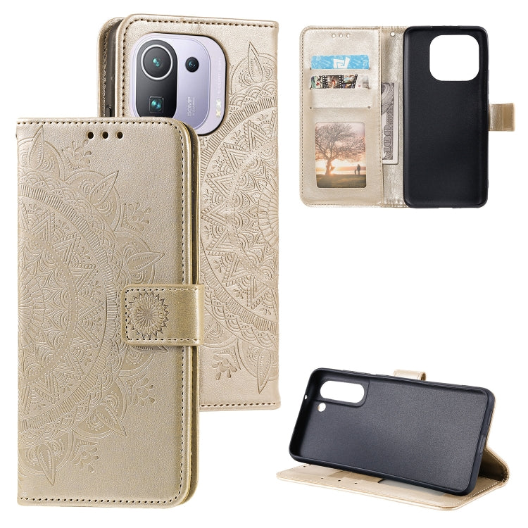 For Xiaomi Mi 11 Pro Totem Flower Embossed Horizontal Flip TPU + PU Leather Case with Holder & Card Slots & Wallet