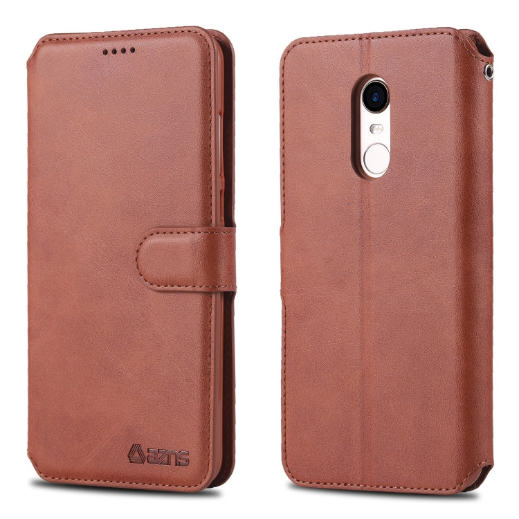 For Xiaomi Redmi 5 Plus AZNS Calf Texture Magnetic Horizontal Flip PU Leather Case with Holder & Card Slots & Photo Frame