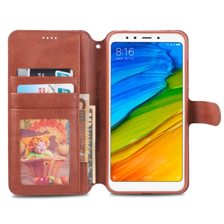 For Xiaomi Redmi 5 Plus AZNS Calf Texture Magnetic Horizontal Flip PU Leather Case with Holder & Card Slots & Photo Frame