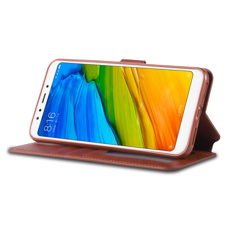 For Xiaomi Redmi 5 Plus AZNS Calf Texture Magnetic Horizontal Flip PU Leather Case with Holder & Card Slots & Photo Frame