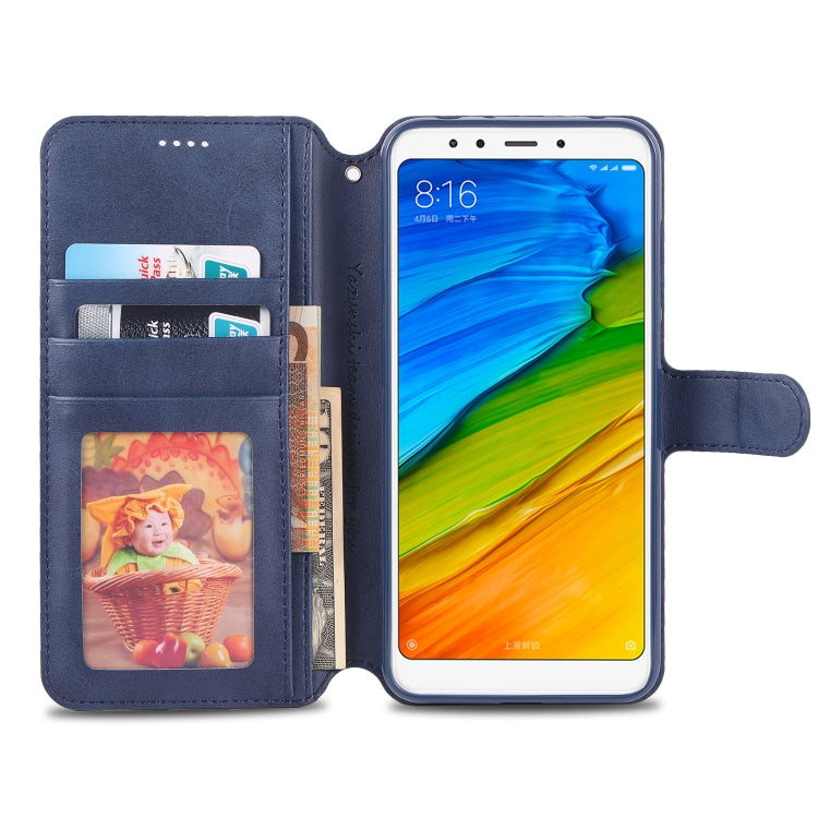 For Xiaomi Redmi 5 Plus AZNS Calf Texture Magnetic Horizontal Flip PU Leather Case with Holder & Card Slots & Photo Frame