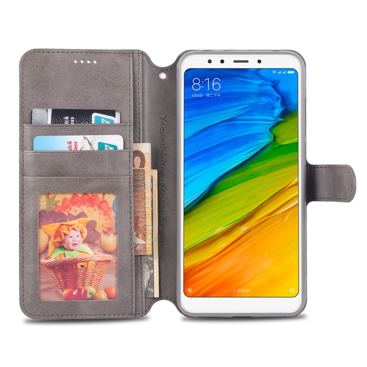 For Xiaomi Redmi 5 Plus AZNS Calf Texture Magnetic Horizontal Flip PU Leather Case with Holder & Card Slots & Photo Frame
