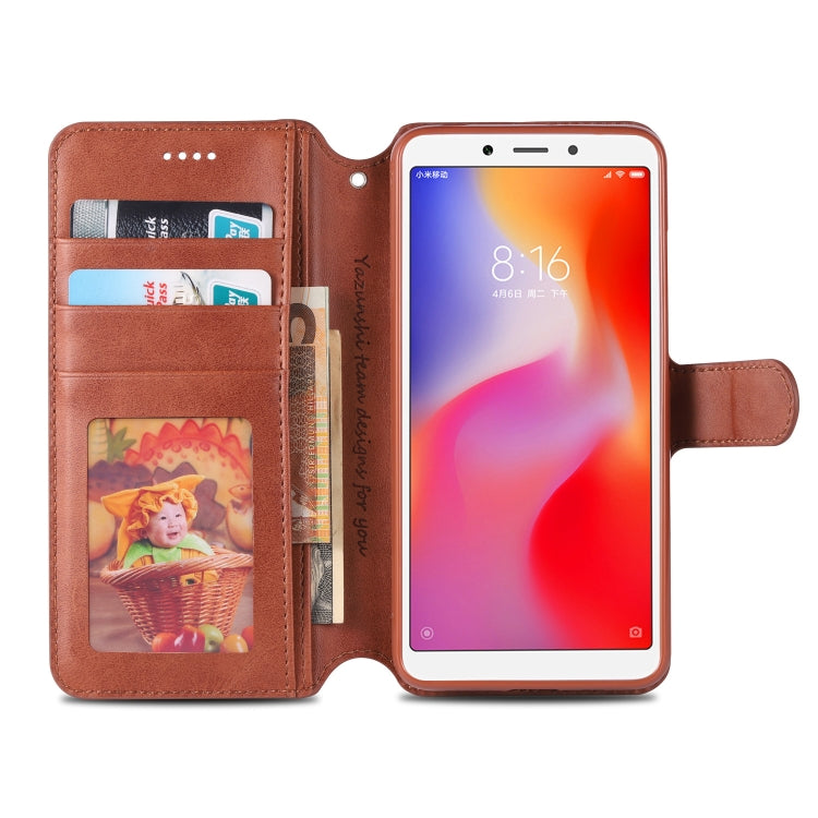 For Xiaomi Redmi 6A AZNS Calf Texture Magnetic Horizontal Flip PU Leather Case with Holder & Card Slots & Photo Frame