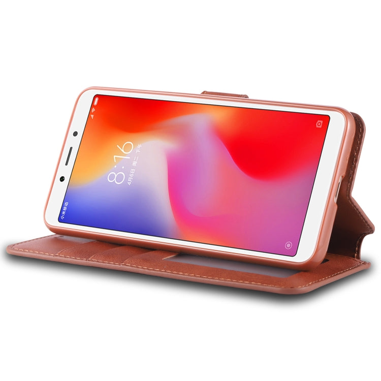 For Xiaomi Redmi 6A AZNS Calf Texture Magnetic Horizontal Flip PU Leather Case with Holder & Card Slots & Photo Frame