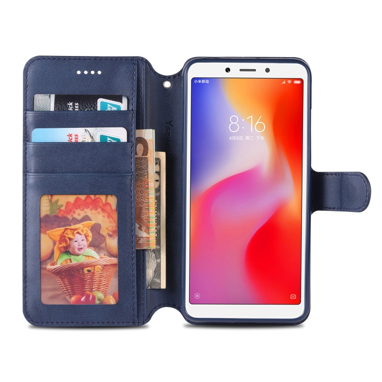 For Xiaomi Redmi 6A AZNS Calf Texture Magnetic Horizontal Flip PU Leather Case with Holder & Card Slots & Photo Frame