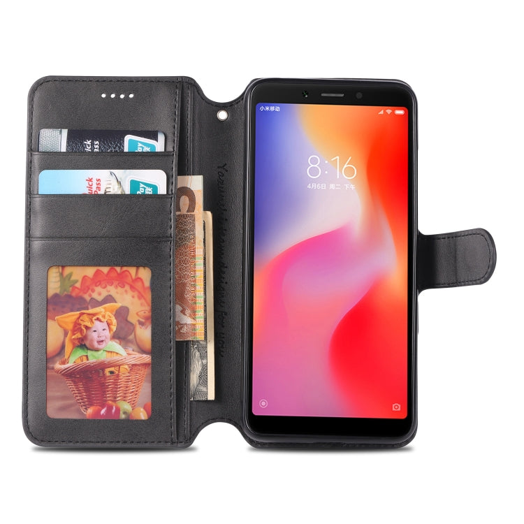 For Xiaomi Redmi 6 AZNS Calf Texture Magnetic Horizontal Flip PU Leather Case with Holder & Card Slots & Photo Frame