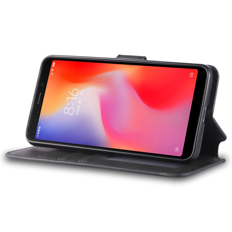 For Xiaomi Redmi 6 AZNS Calf Texture Magnetic Horizontal Flip PU Leather Case with Holder & Card Slots & Photo Frame