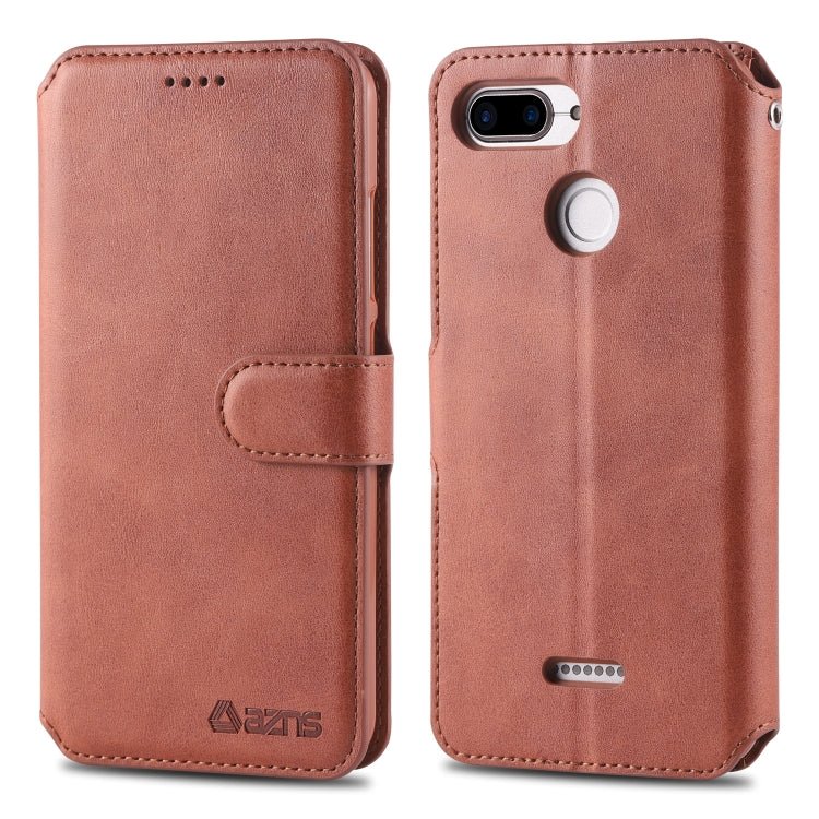 For Xiaomi Redmi 6 AZNS Calf Texture Magnetic Horizontal Flip PU Leather Case with Holder & Card Slots & Photo Frame