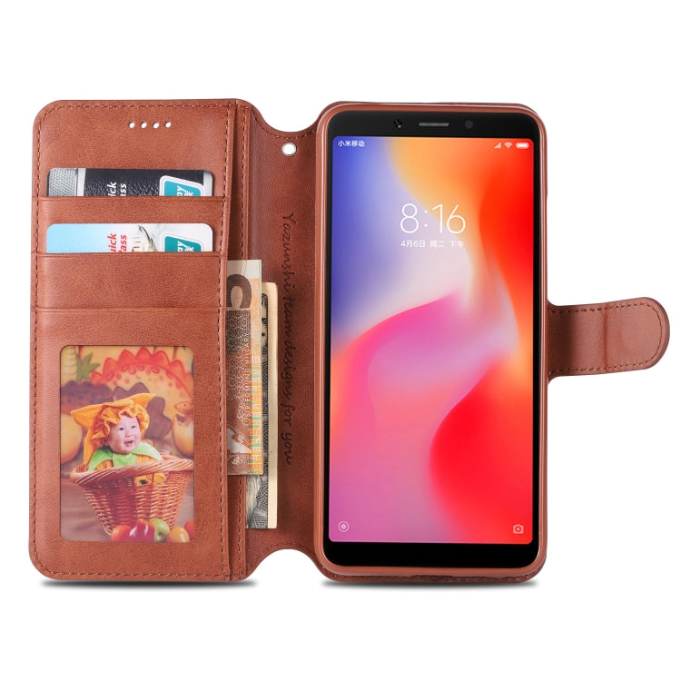 For Xiaomi Redmi 6 AZNS Calf Texture Magnetic Horizontal Flip PU Leather Case with Holder & Card Slots & Photo Frame