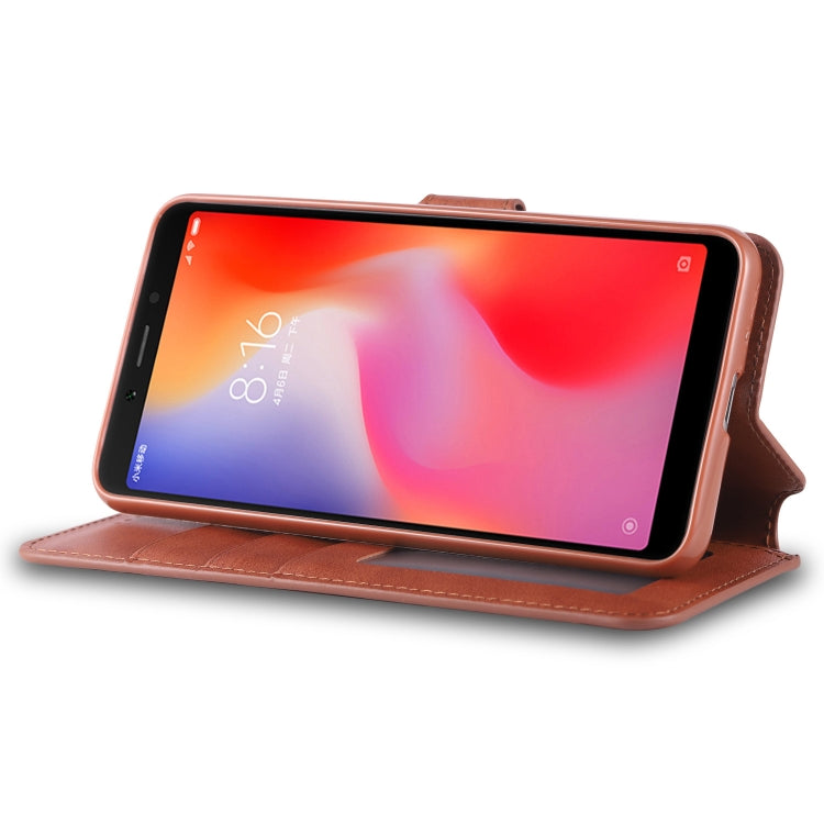 For Xiaomi Redmi 6 AZNS Calf Texture Magnetic Horizontal Flip PU Leather Case with Holder & Card Slots & Photo Frame