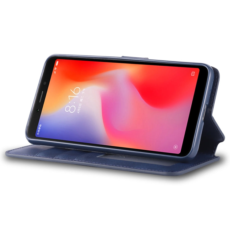 For Xiaomi Redmi 6 AZNS Calf Texture Magnetic Horizontal Flip PU Leather Case with Holder & Card Slots & Photo Frame