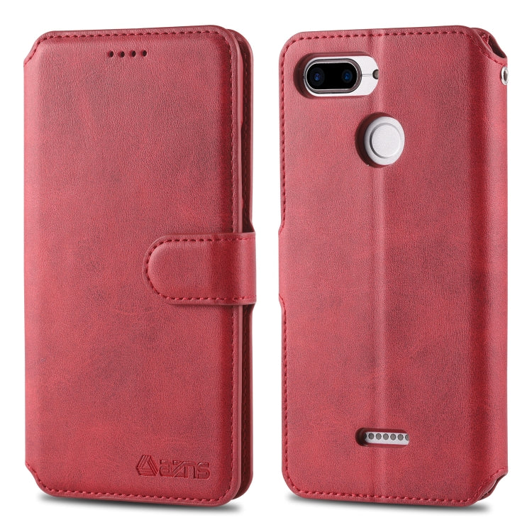 For Xiaomi Redmi 6 AZNS Calf Texture Magnetic Horizontal Flip PU Leather Case with Holder & Card Slots & Photo Frame