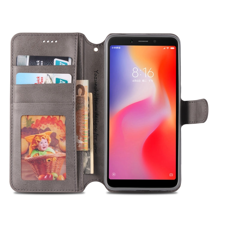 For Xiaomi Redmi 6 AZNS Calf Texture Magnetic Horizontal Flip PU Leather Case with Holder & Card Slots & Photo Frame