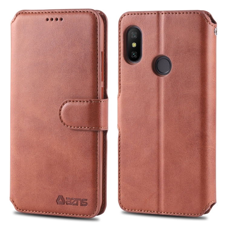 For Xiaomi Redmi Note 6 / 6 Pro AZNS Calf Texture Magnetic Horizontal Flip PU Leather Case with Holder & Card Slots & Photo Frame