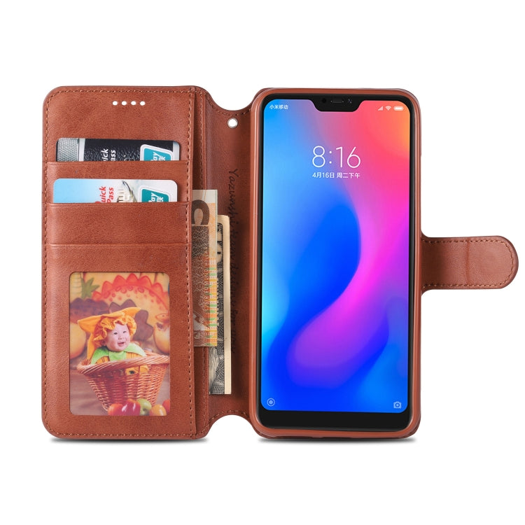 For Xiaomi Redmi Note 6 / 6 Pro AZNS Calf Texture Magnetic Horizontal Flip PU Leather Case with Holder & Card Slots & Photo Frame