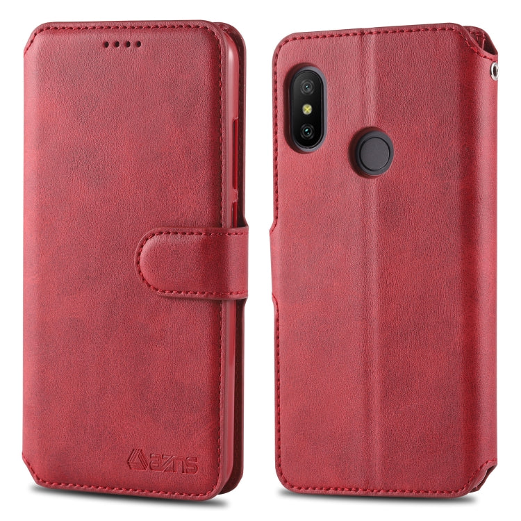 For Xiaomi Redmi Note 6 / 6 Pro AZNS Calf Texture Magnetic Horizontal Flip PU Leather Case with Holder & Card Slots & Photo Frame