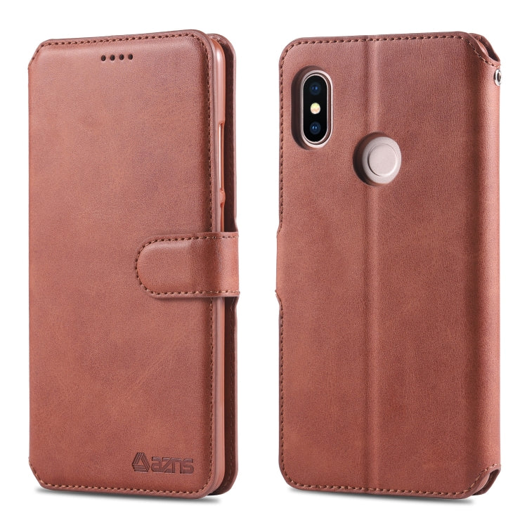 For Xiaomi Redmi Note 5 AZNS Calf Texture Magnetic Horizontal Flip PU Leather Case with Holder & Card Slots & Photo Frame