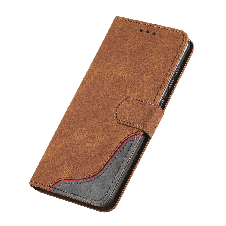 For Xiaomi Redmi 9C Three-color Stitching Calf Texture Horizontal Flip Leather Case with Holder & Card Slots & Wallet