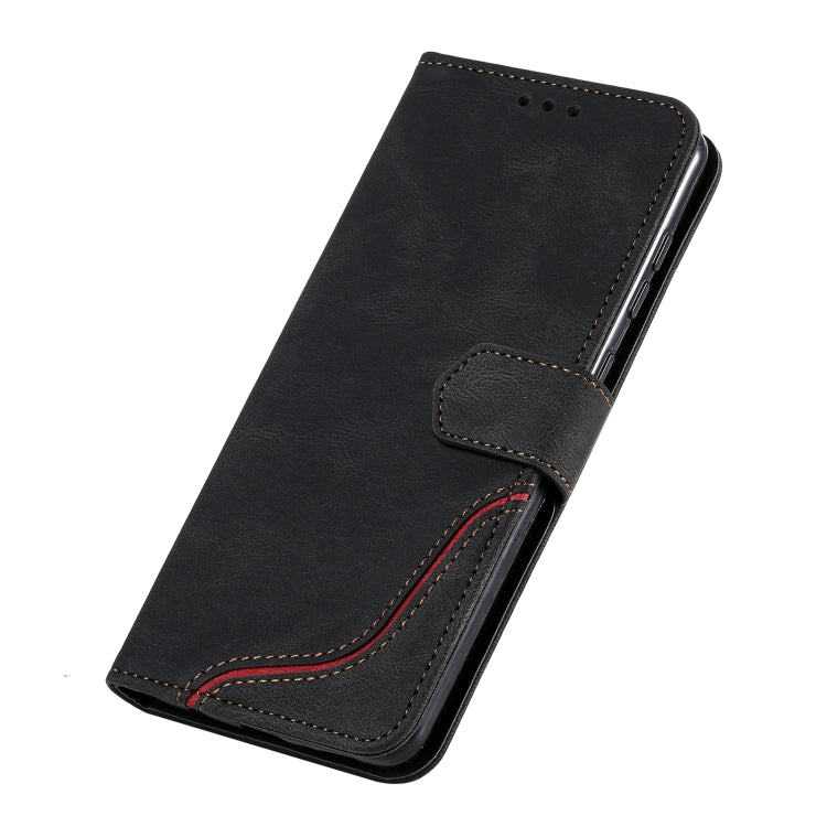 For Xiaomi Redmi 9C Three-color Stitching Calf Texture Horizontal Flip Leather Case with Holder & Card Slots & Wallet