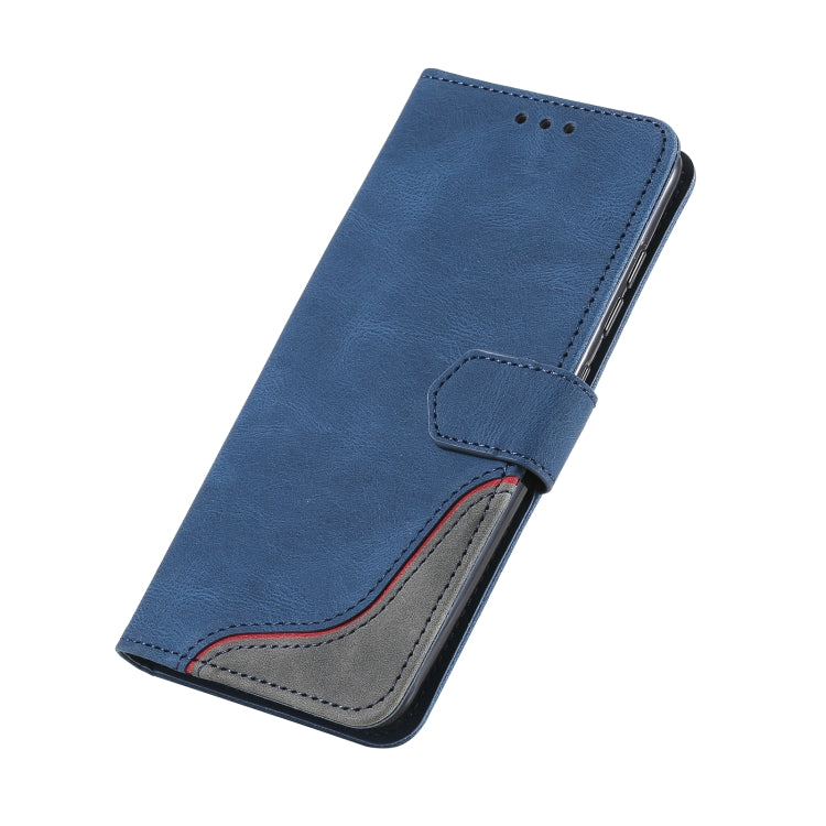 For Xiaomi Poco M3 Three-color Stitching Calf Texture Horizontal Flip Leather Case with Holder & Card Slots & Wallet