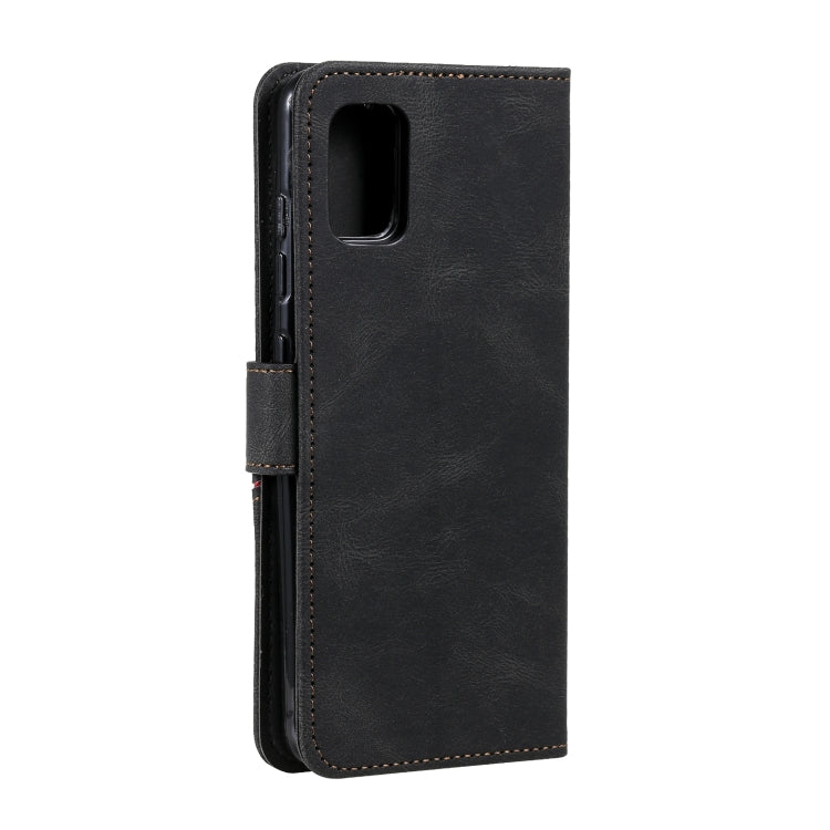 For Xiaomi Mi 10 Lite Three-color Stitching Calf Texture Horizontal Flip Leather Case with Holder & Card Slots & Wallet