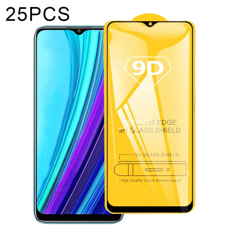 For OPPO Realme Narzo 30A / Narzo 20A / Narzo 20 / Narzo 50A / Narzo 50I 25 PCS 9D Full Glue Full Screen Tempered Glass Film