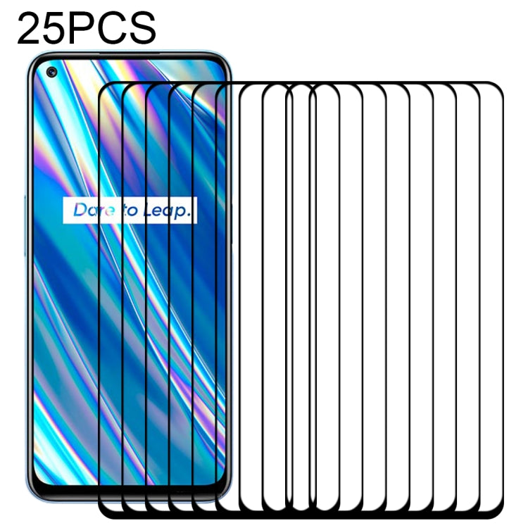 For OPPO Realme Q3 5G / Q3i 5G 25 PCS Full Glue Full Screen Tempered Glass Film