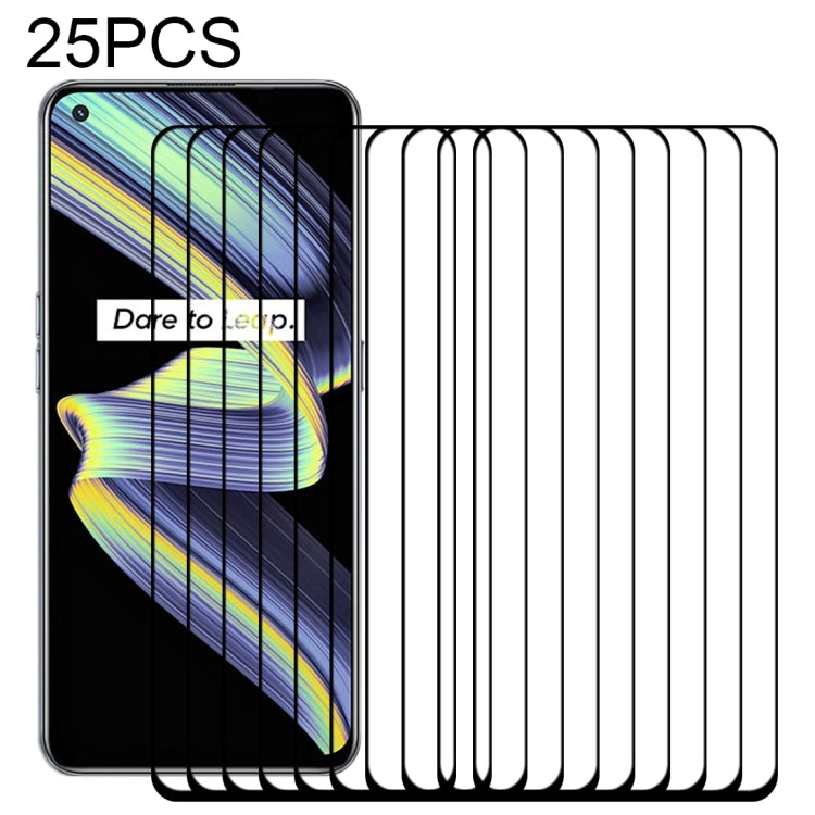 For OPPO Realme X7 Max 5G 25 PCS Full Glue Full Screen Tempered Glass Film