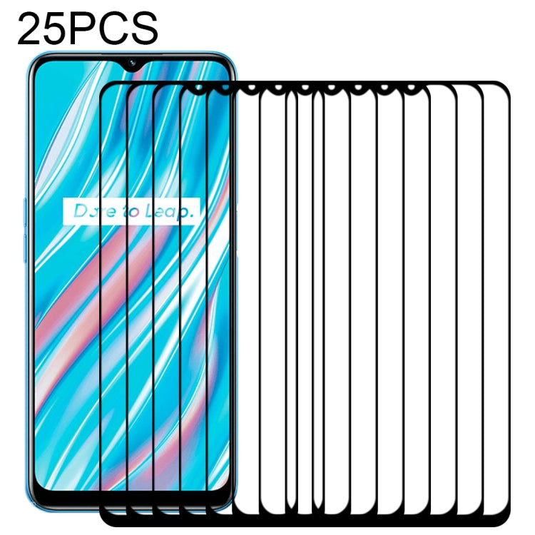 For OPPO Realme V11 5G 25 PCS Full Glue Full Screen Tempered Glass Film
