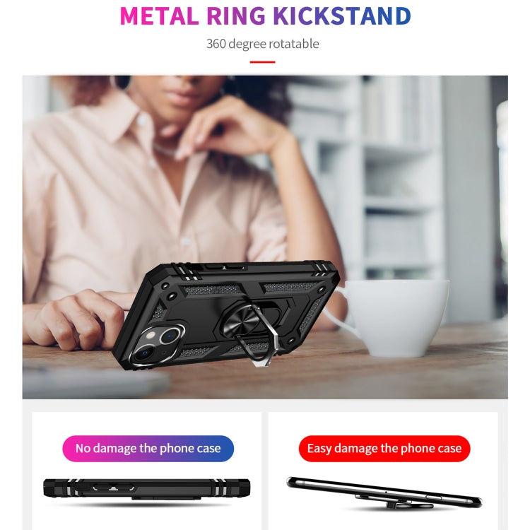 For iPhone 13 Shockproof TPU + PC Protective Case with 360 Degree Rotating Holder