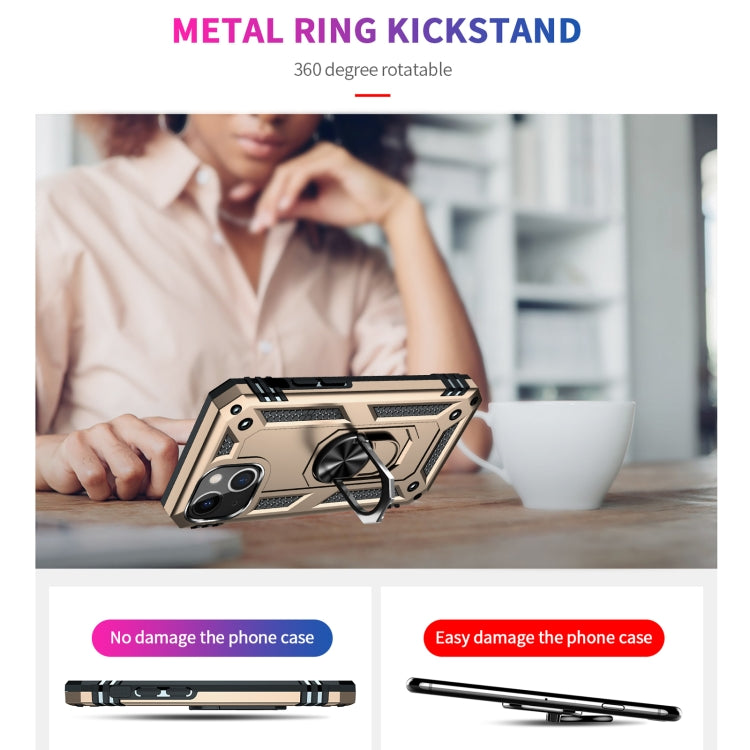 For iPhone 13 Shockproof TPU + PC Protective Case with 360 Degree Rotating Holder