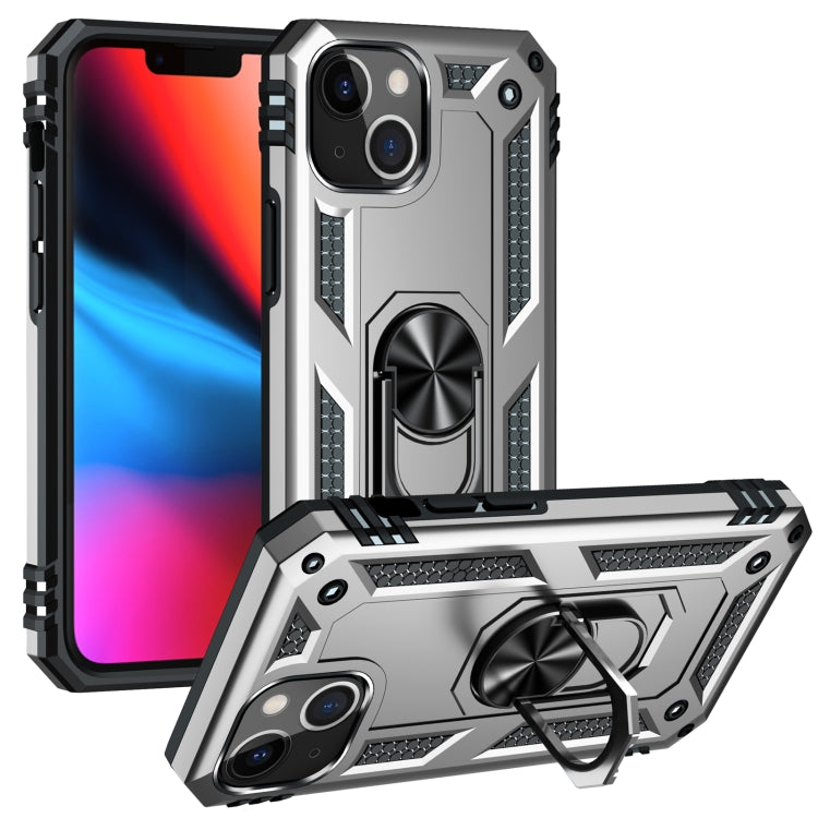 For iPhone 13 Shockproof TPU + PC Protective Case with 360 Degree Rotating Holder