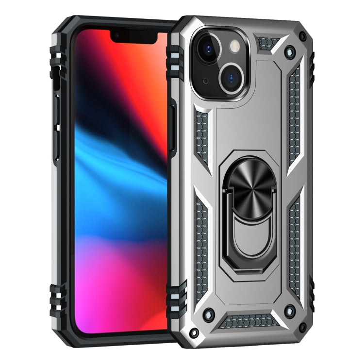 For iPhone 13 Shockproof TPU + PC Protective Case with 360 Degree Rotating Holder