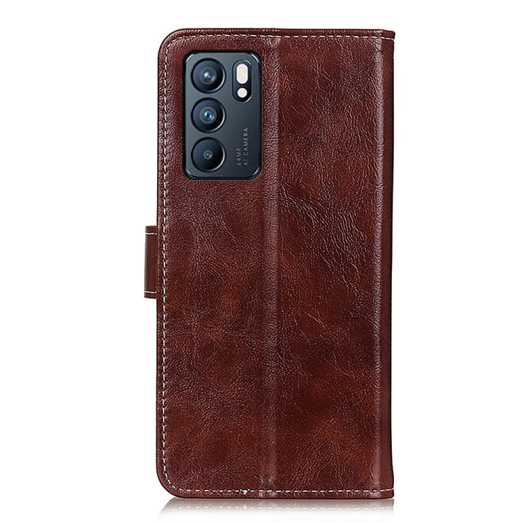 For OPPO Reno6 5G Retro Crazy Horse Texture Horizontal Flip Leather Case with Holder & Card Slots & Photo Frame & Wallet