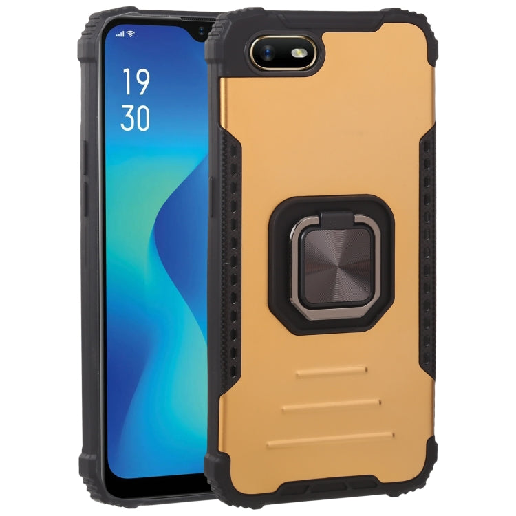 For OPPO A1k Fierce Warrior Series Armor All-inclusive Shockproof Aluminum Alloy + TPU Protective Case with Ring Holder