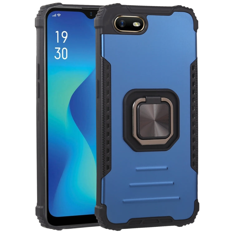 For OPPO A1k Fierce Warrior Series Armor All-inclusive Shockproof Aluminum Alloy + TPU Protective Case with Ring Holder